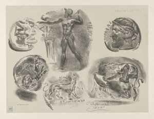 Altı Yunan Sikke Çalışmaları, 1825., 1825. by Eugène Delacroix