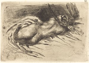 Bir Kadının Arkadan İncelenmesi (Étude de femme vue de dos) by Eugène Delacroix