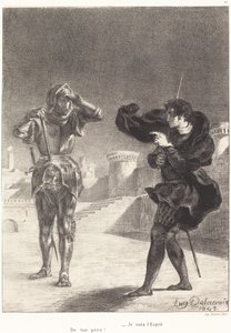 Terastaki Hayalet Yasası I, Sahne V, 1843. by Eugène Delacroix
