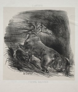Yabani At veya Suyu Terk Eden Korkmuş At by Eugène Delacroix