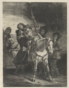 Çingeneler Tarafından Alınan Yaralı Goetz, 1836-43., 1836-43. by Eugène Delacroix