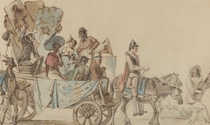Yolda Tiyatro Topluluğu, 1818. by Eugène Delacroix