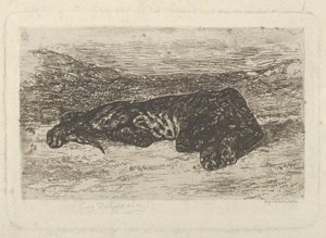 Çölde Yatan Kaplan, 1846 ., 1846 . by Eugène Delacroix