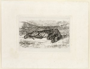 Çölde Dinlenen Kaplan by Eugène Delacroix