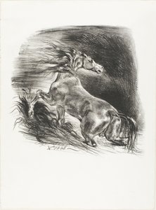 Yabani At veya Suyu Terk Eden Korkmuş At by Eugène Delacroix