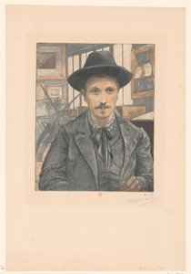 Eugène Delâtre'nin otoportresi by Eugène Delâtre (signed by artist)