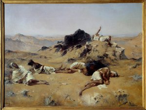 çöl. Susuz adamlar. 1869. Eugène Fromentin (1820-1876), Musée d#39;Orsay, 1,03 x 1,43 m2