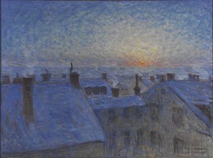 Stockholm çatıları üzerinde gün doğumu, 1903