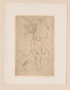 Ağaç ve balıkçıl by Eugène Joors (signed by artist)
