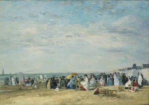 Trouville Plajı by Eugene Louis Boudin