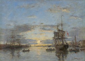 Almanca: Le Havre. Gün Batımında Dış Liman Le Havre: Gün Batımında Dış Liman by Eugene Louis Boudin