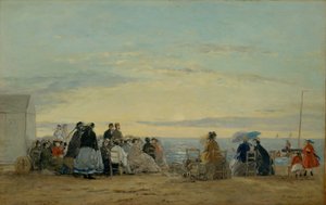 Sahilde, Gün Batımı by Eugene Louis Boudin