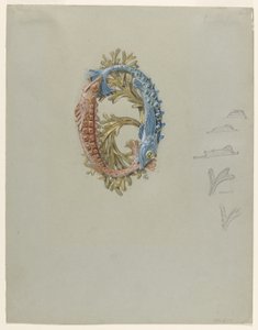 İki Balık ve Yosunlu Kemer Tokası Tasarımı by Eugene Grasset