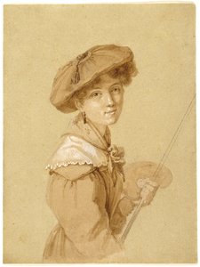 Otoportre, 1820-29 (kalem, sepya ve kağıt üzerine guaj) by Eugénie Tripier Lefranc