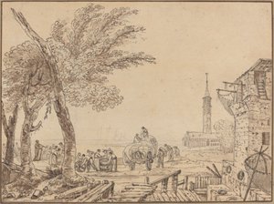 Bir Limanın Görünümü by European 18th Century