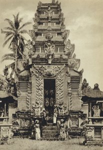 Hollanda Hint Adaları, Tapınak, Bali (s/b fotoğraf) by European Photographer