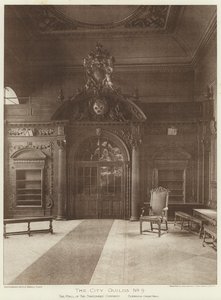 Şehir Loncaları No 9, Kırtasiyeciler Topluluğu Salonu, Büyük Salondaki Ekran (s/b fotoğraf) by European Photographer