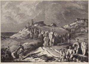 Kum tepeleri arasında bir gezinti yeri (gravür) by European School
