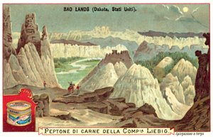 Badlands, Güney Dakota, ABD (chromolitho) by European School