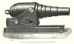 Büyük İrade, canon Armstrong, kalibre de 600 (gravür) by European School