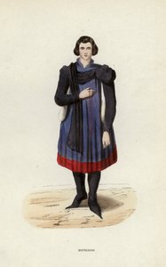 Burjuva (renkli gravür) by European School