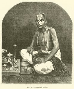 Brahminler Hindistan (gravür) by European School