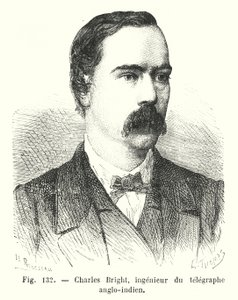 Charles Bright, mühendis du telgraf Anglo-Hindistan (gravür) by European School