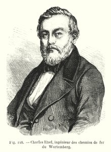 Charles Etzel, Württemberg demiryollarının mühendisi (gravür) by European School