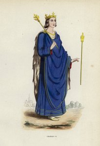 Charles VI (renkli gravür) by European School