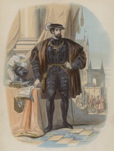 Charles V, Kutsal Roma İmparatoru (renkli gravür) by European School