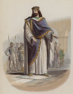 Clovis I, Frank Kralı (renkli gravür) by European School