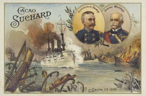 Amiral George Dewey ve Amiral Patricio Montojo, Manila Körfezi Muharebesi, İspanya-Amerika Savaşı, 1 Mayıs 1898 by European School