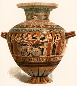 Korint Vazo. Louvre Müzesi. Ölü Achilleus için yas