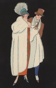 Şık giyimli çift (renkli lito) by European School