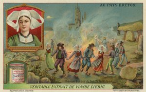 Aziz John'un arifesinde ateşin etrafında dans etmek (yaz ortası) (chromolitho) by European School