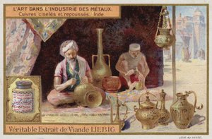 Oyulmuş ve işlenmiş bakır, Hindistan (chromolitho) by European School