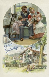 Küçük bir çocuk Suchard kakao besleme by European School