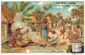 Bir köyde Filipinli demirci (chromolitho) by European School