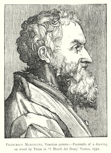 Francesco Marcolini, Venedik yazıcısı (gravür) by European School