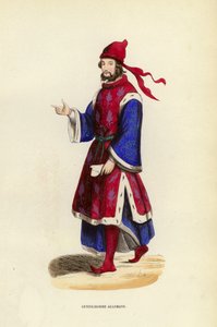 Alman Beyefendisi (renkli gravür) by European School