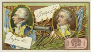 Gilbert du Motier, Marquis de Lafayette ve George Washington by European School
