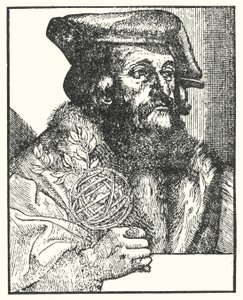 “Syphilis sive Morbus Gallicus” şiirini yazan Girolamo Fracastoro (gravür) by European School