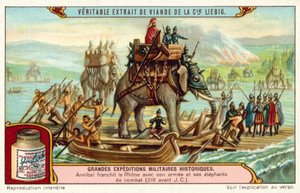 Hannibal, ordusu ve fillerle Rhone