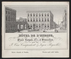 Hotel De L?Europe, Bruxelles, J Van Campenhout ve Jagou Rignolle by European School