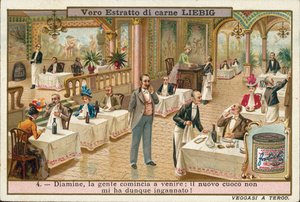 Yeni bir şefin işe alınmasının ardından bir restoranın talihinde görülen iyileşme (kromolito) by European School