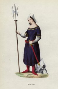 Jeanne D'Arc (renkli gravür) by European School