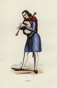 Jongleur (renkli gravür) by European School