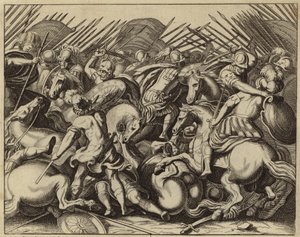 Judas Maccabeus, Seleukosları yenerken (gravür) by European School