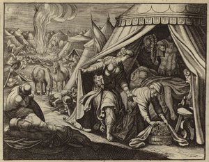 Holofernes'in başı kesilmiş Judith (gravür) by European School