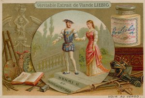 Kral II. Henry ve Diane de Poitiers by European School